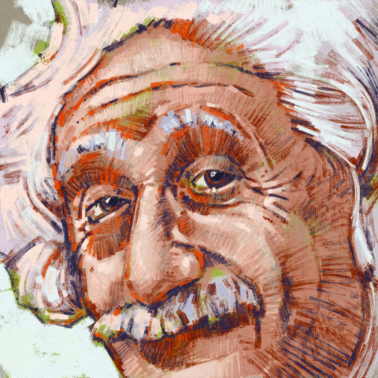 Portrait of scientist Albert Einstein by Alessandro Lonati
