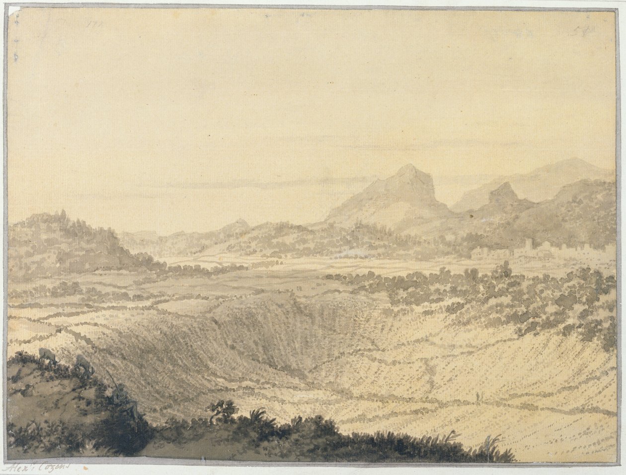 Rocky Landscape by Alexander Cozens