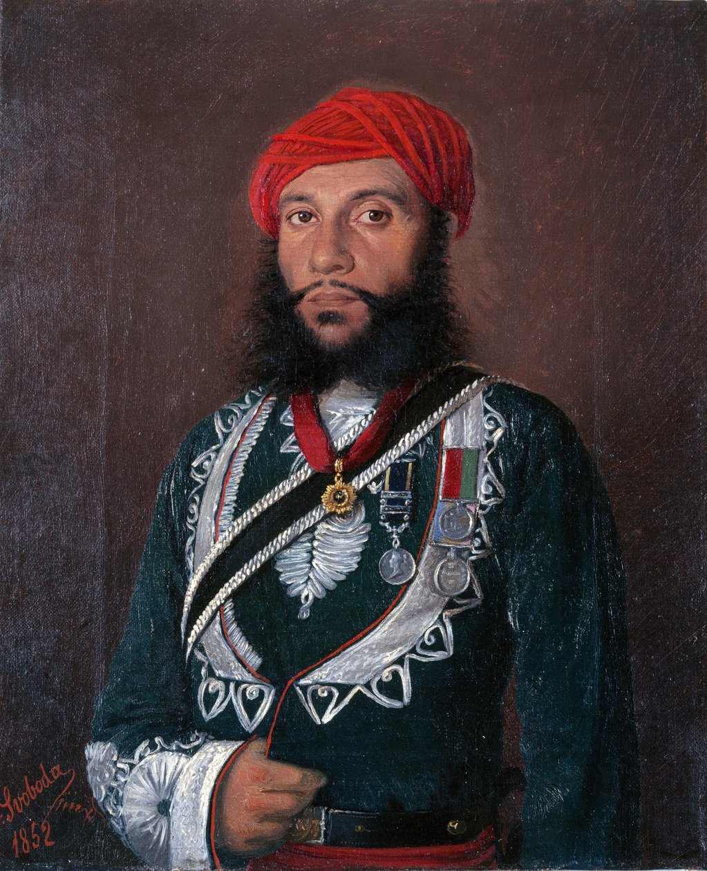 An Indian Officer of the 2nd Regiment Irregular Cavalry by Alexander Sandor Svoboda