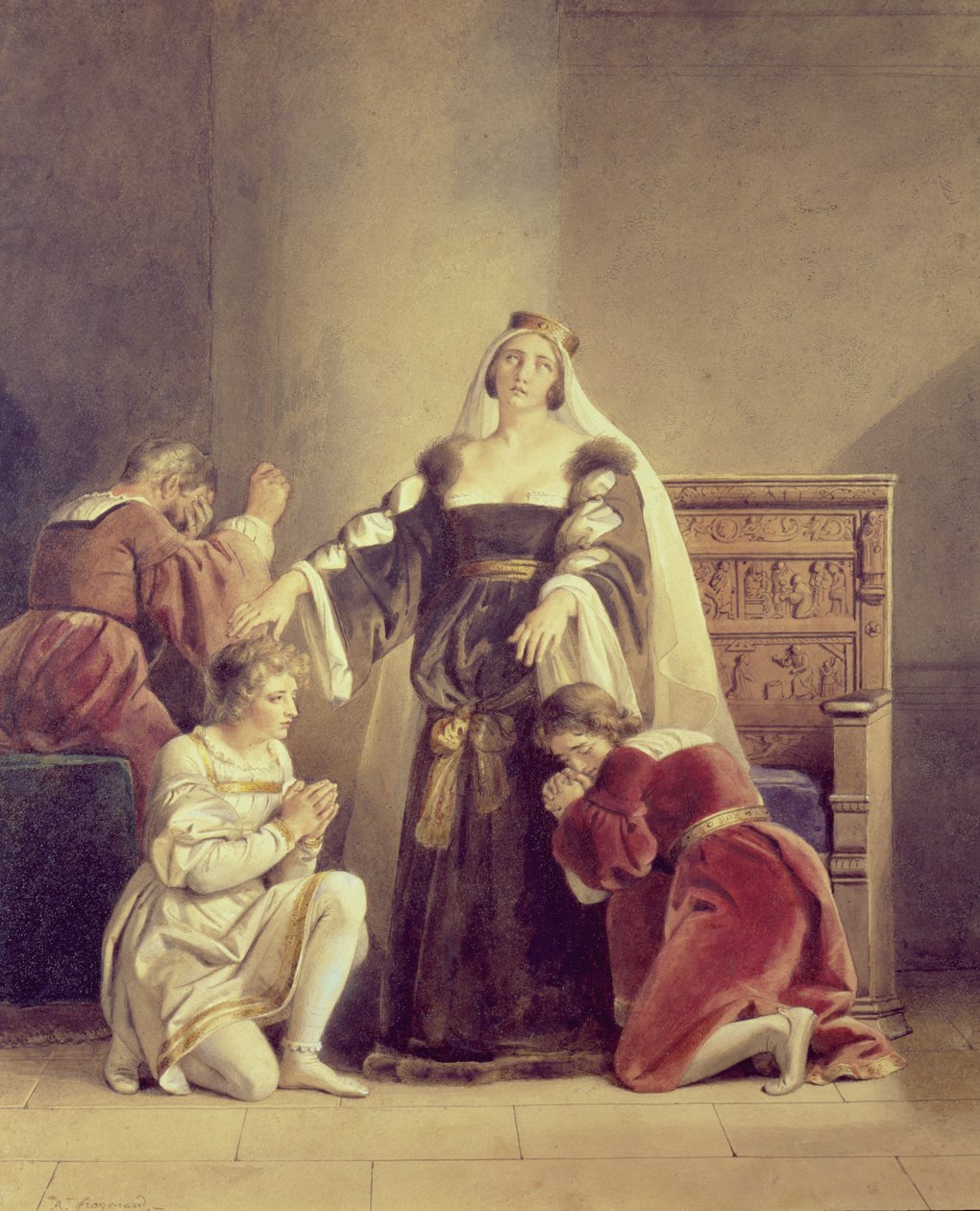 Queen Elizabeth Bidding Farewell to Her Sons by Alexandre Evariste Fragonard