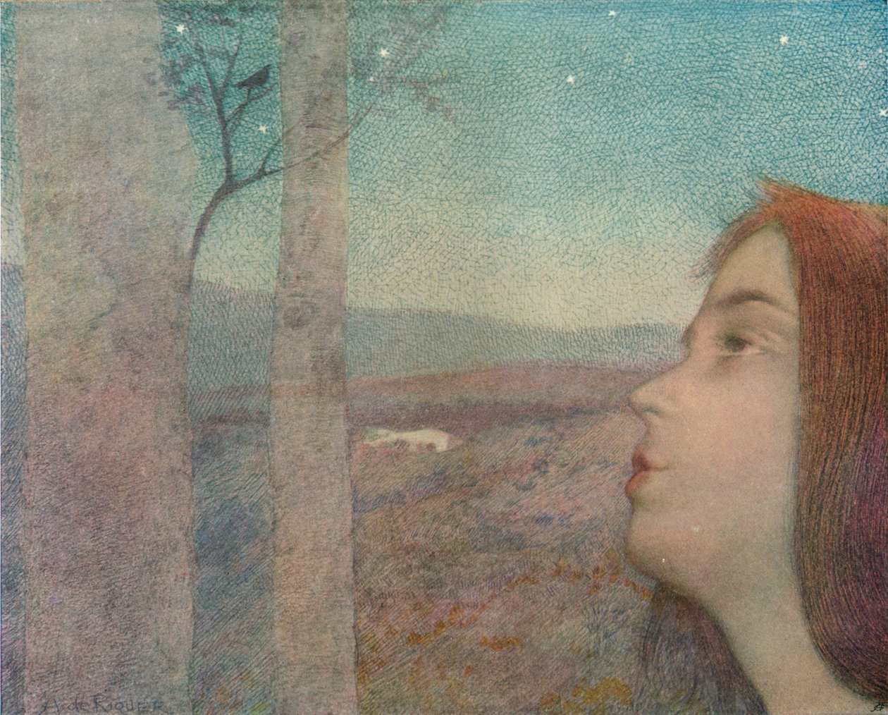 The Bird Call by Alexandre de Riquer