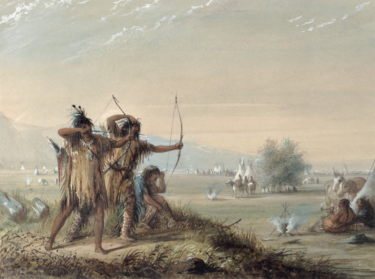 Snake Indians Testing Bows, 1837 by Alfred Jacob Miller