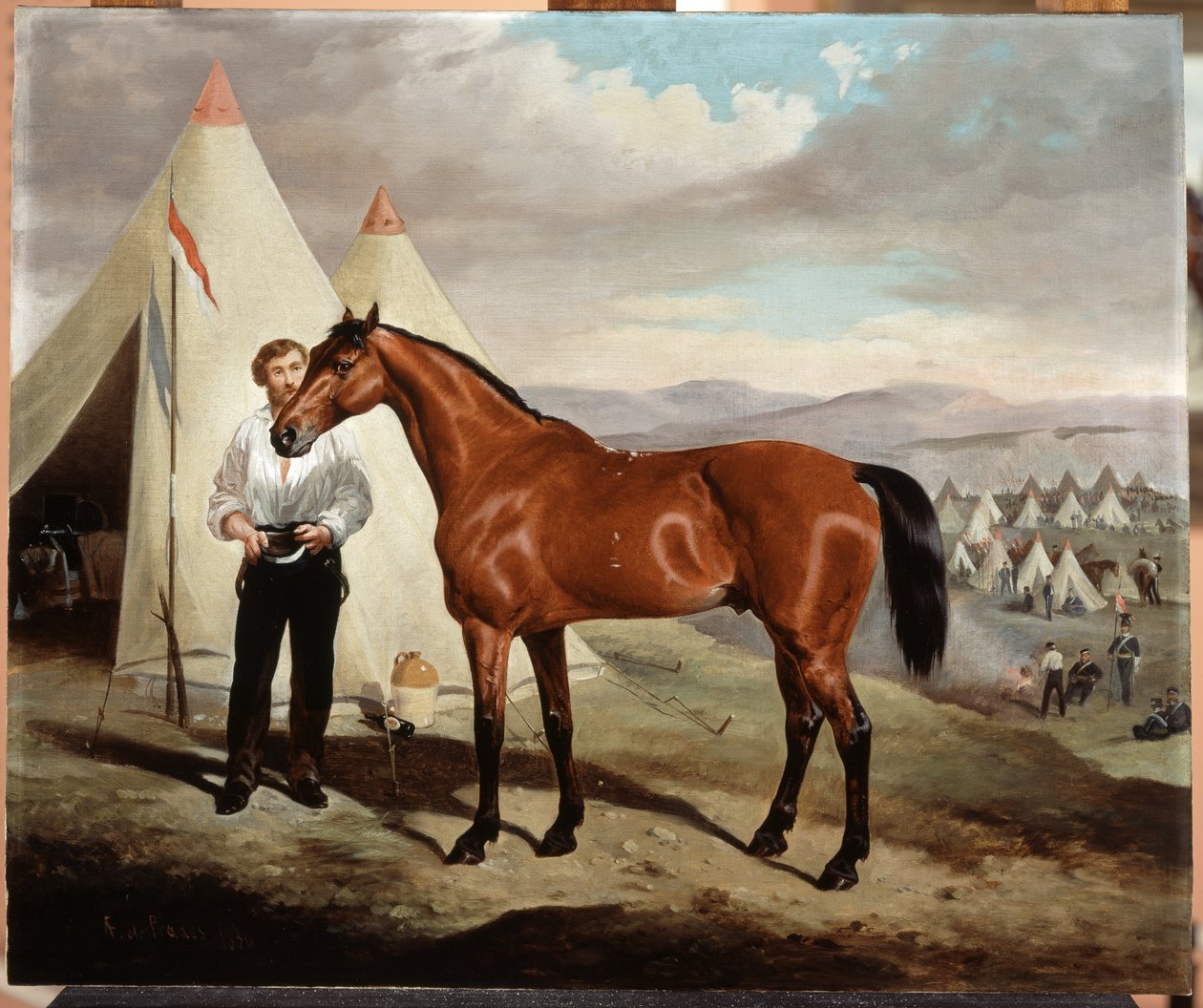 Sir Briggs, Horse of Lord Tredegar of the 17th Lancers, in Camp in Crimea by Alfred de Prades