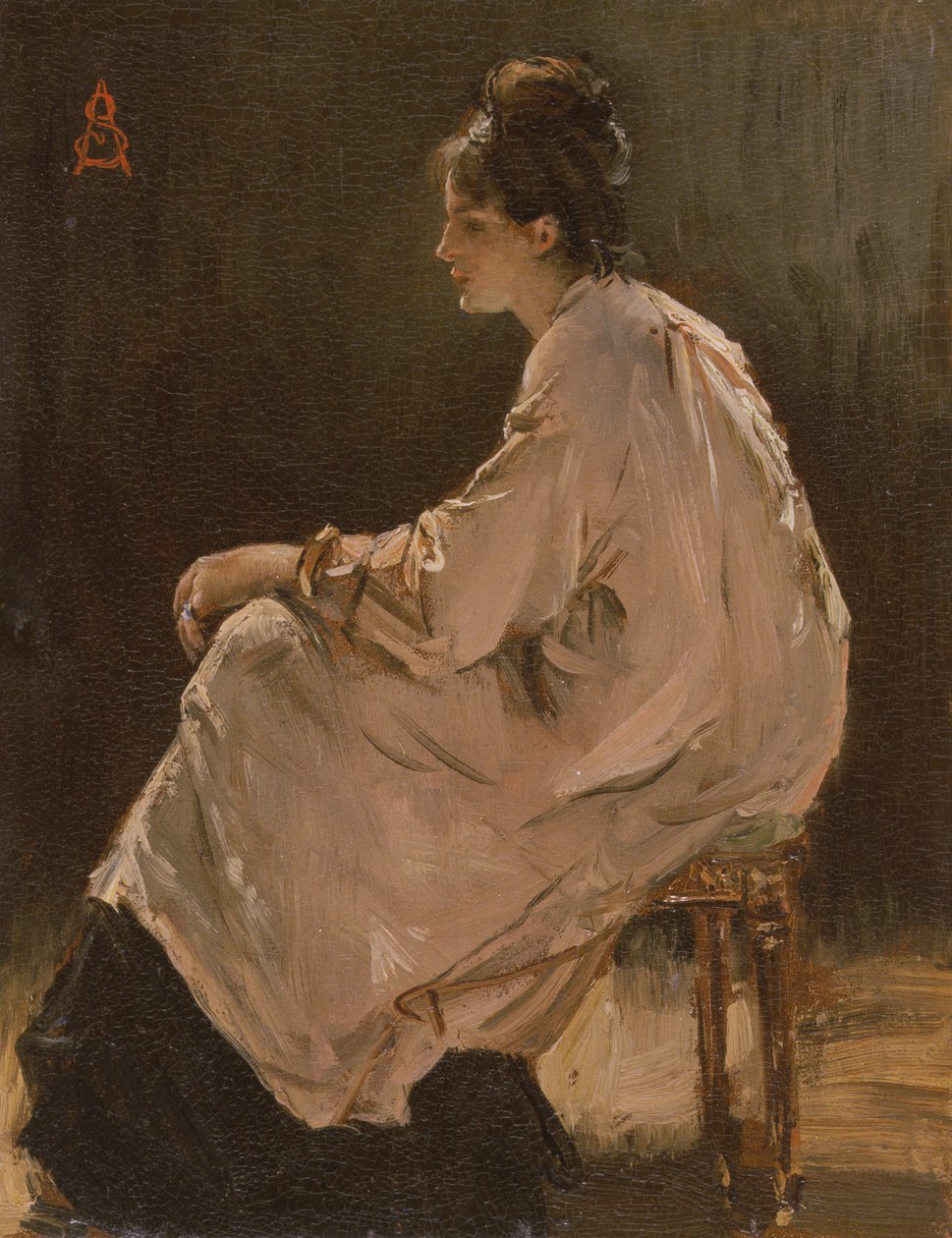 Seated Girl by Alfred Emile Stevens