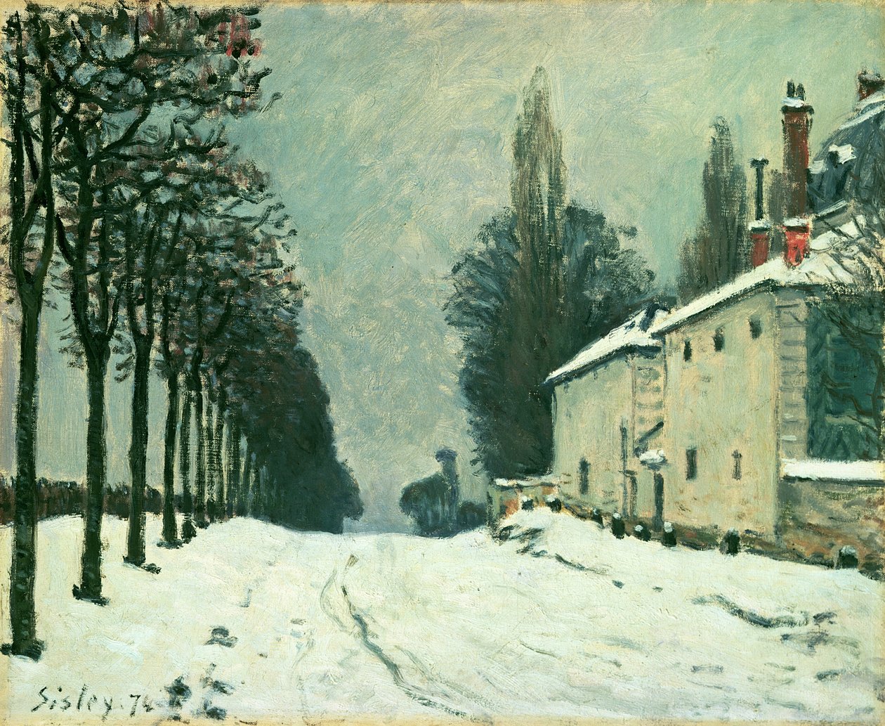 La Route de Louveciennes, Hiver, 1874 by Alfred Sisley