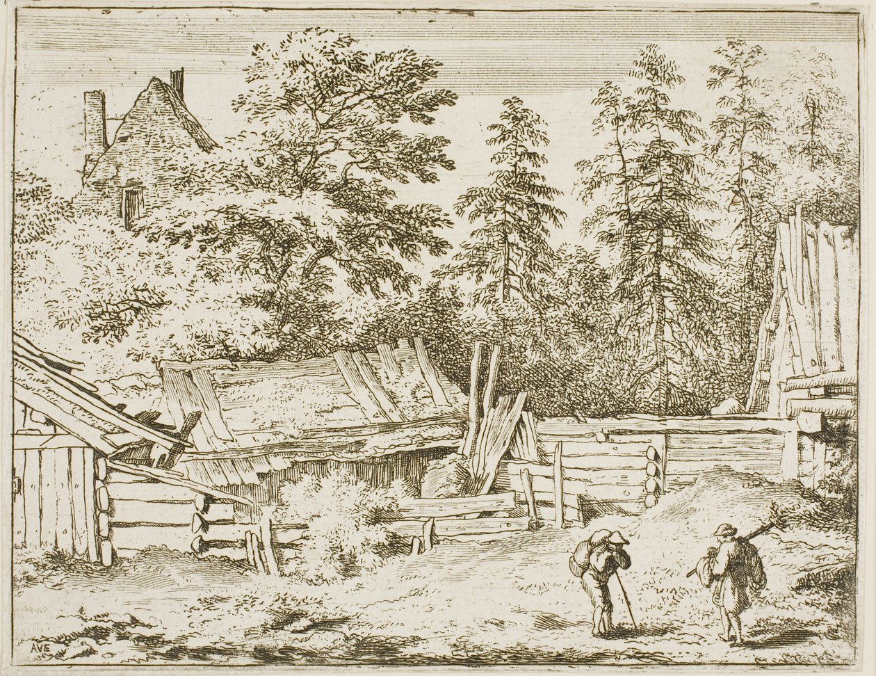 Huts by Allaert van Everdingen