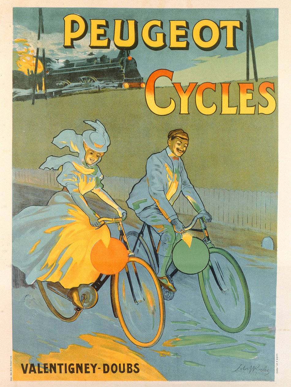 Poster Advertising Peugeot Bicycles by Almery Lobel Riche