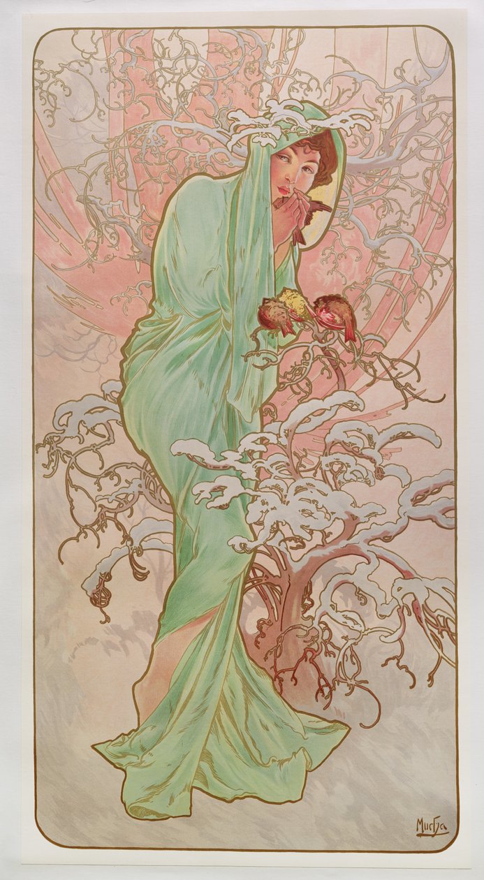 The Seasons: Winter, 1896 by Alphonse Mucha