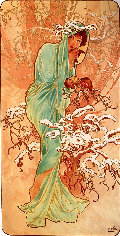 Winter by Alphonse Mucha