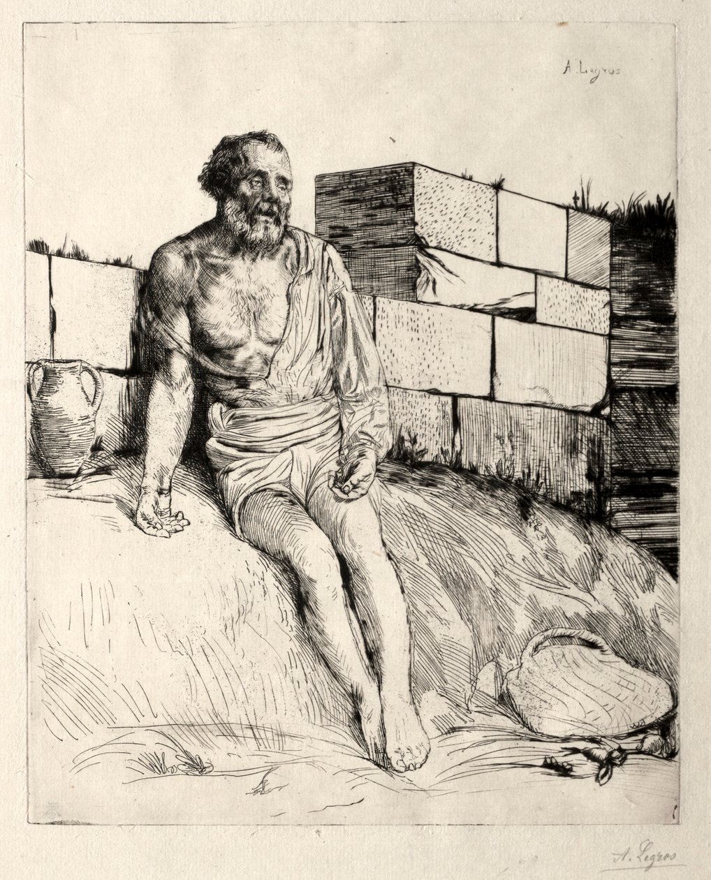 Job First Plate by Alphonse Legros