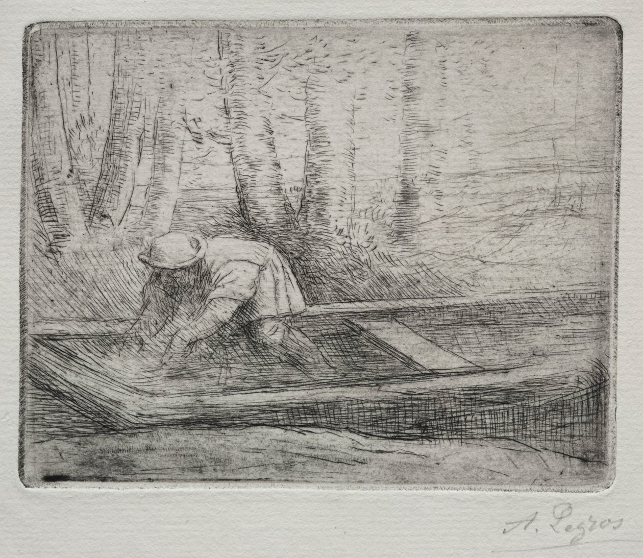 Man in a Punt by Alphonse Legros