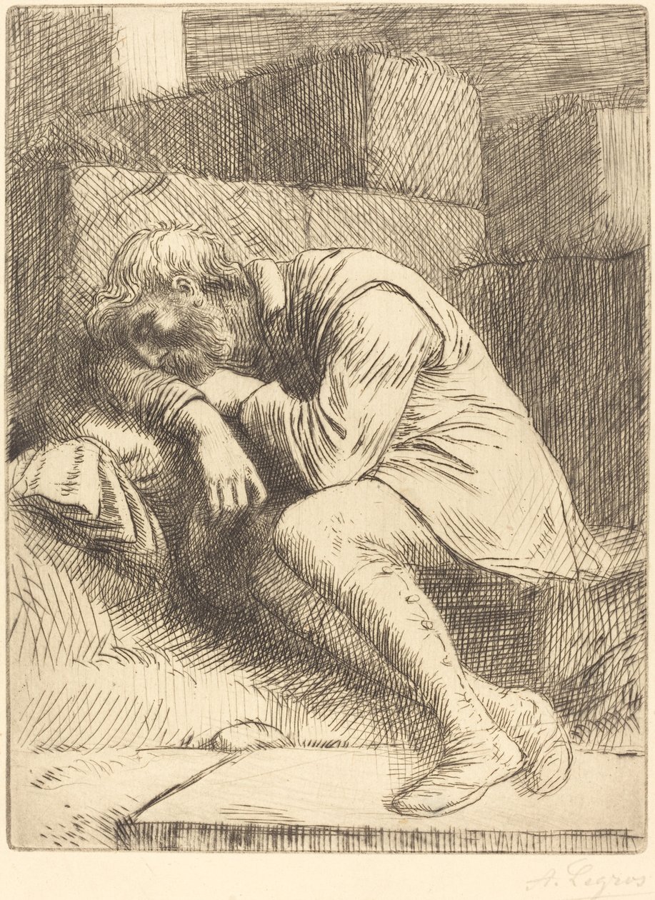 Sleeping Beggar by Alphonse Legros