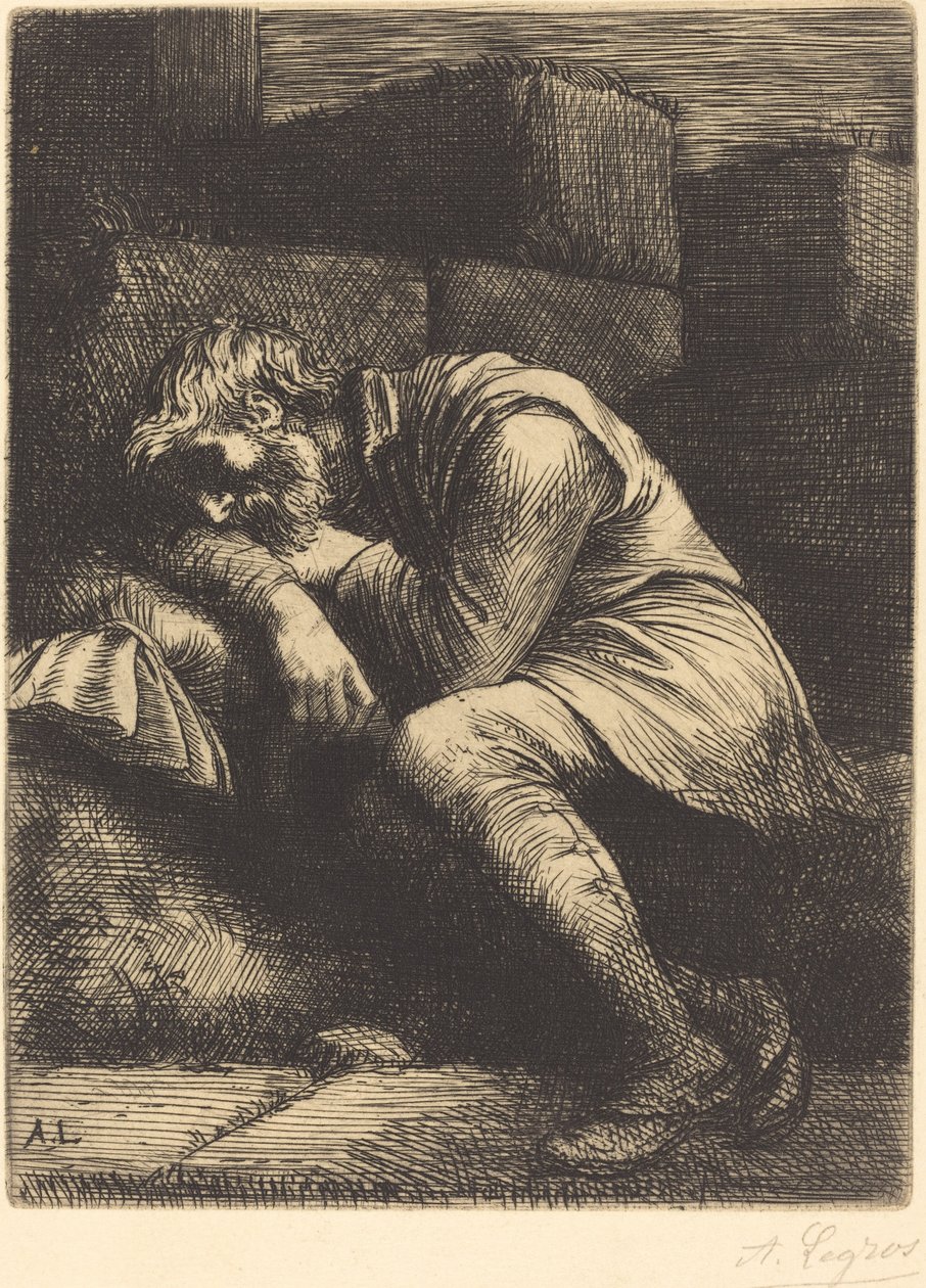 Sleeping Beggar by Alphonse Legros