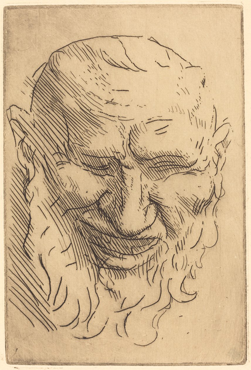 Small Satyr Mask by Alphonse Legros