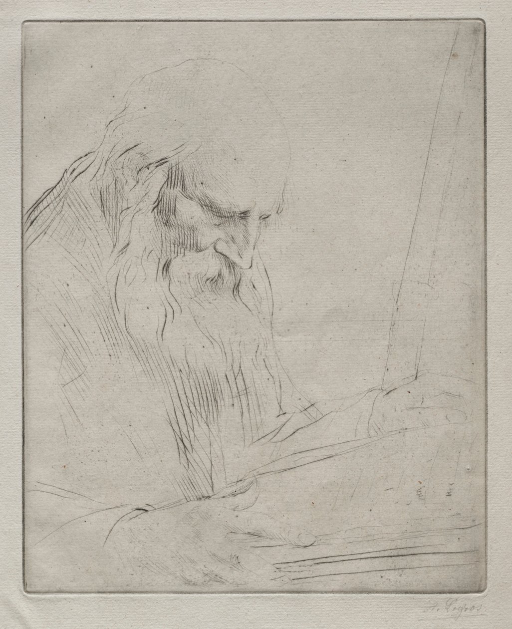 Study of a Man Reading by Alphonse Legros