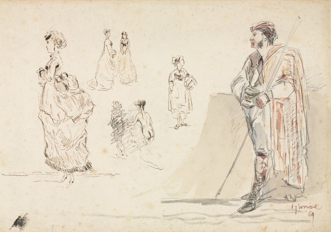 Sketches of Figures by Alphonse Marie Adolphe de Neuville