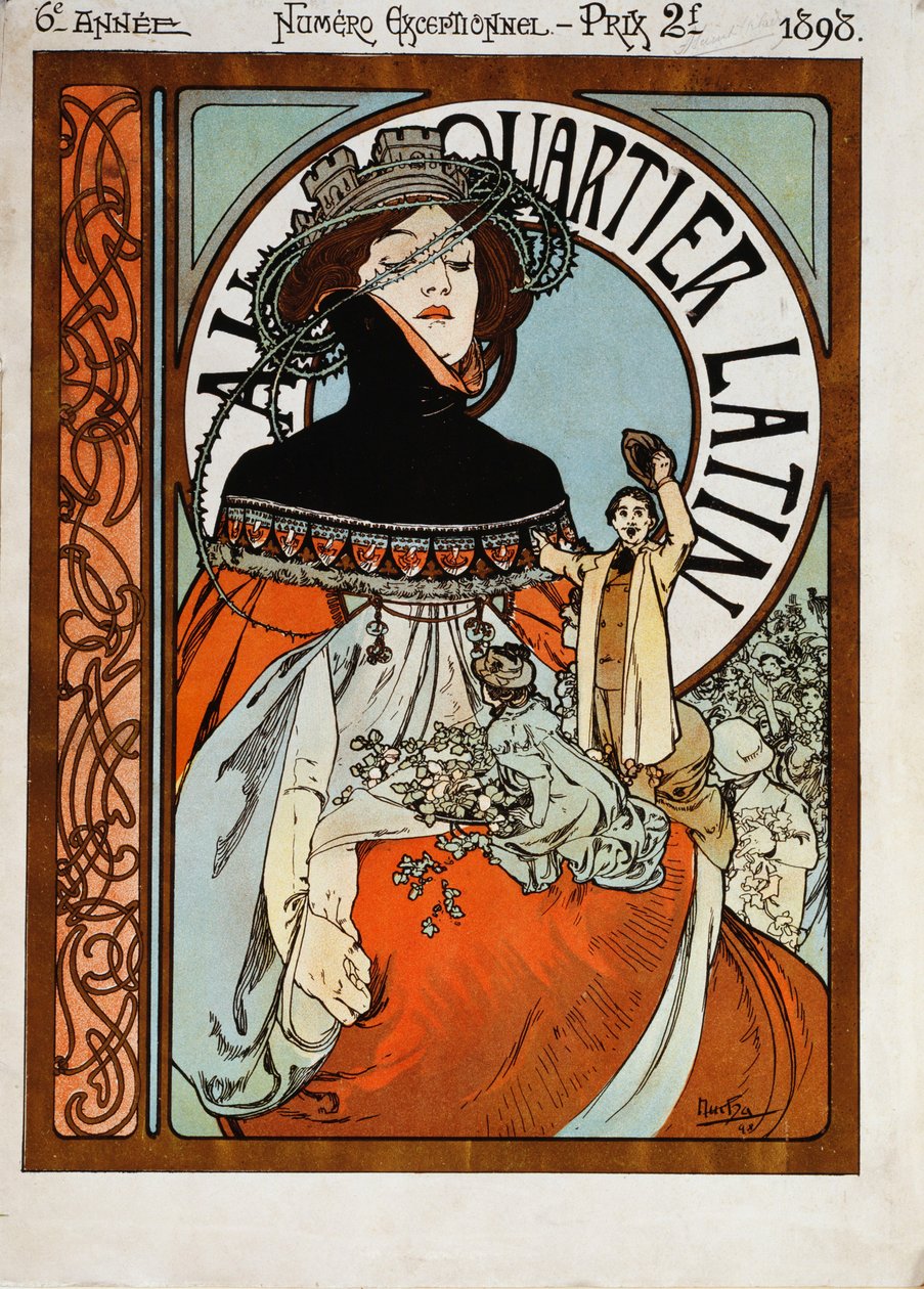 In the Latin Quarter, 1898 by Alphonse Mucha