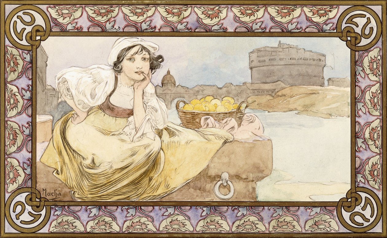 Italian Girl by Alphonse Mucha