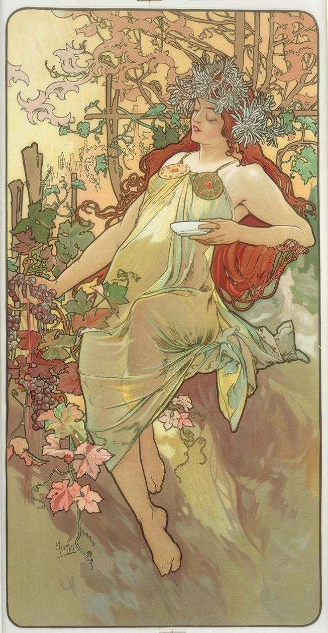 Autumn by Alphonse Mucha