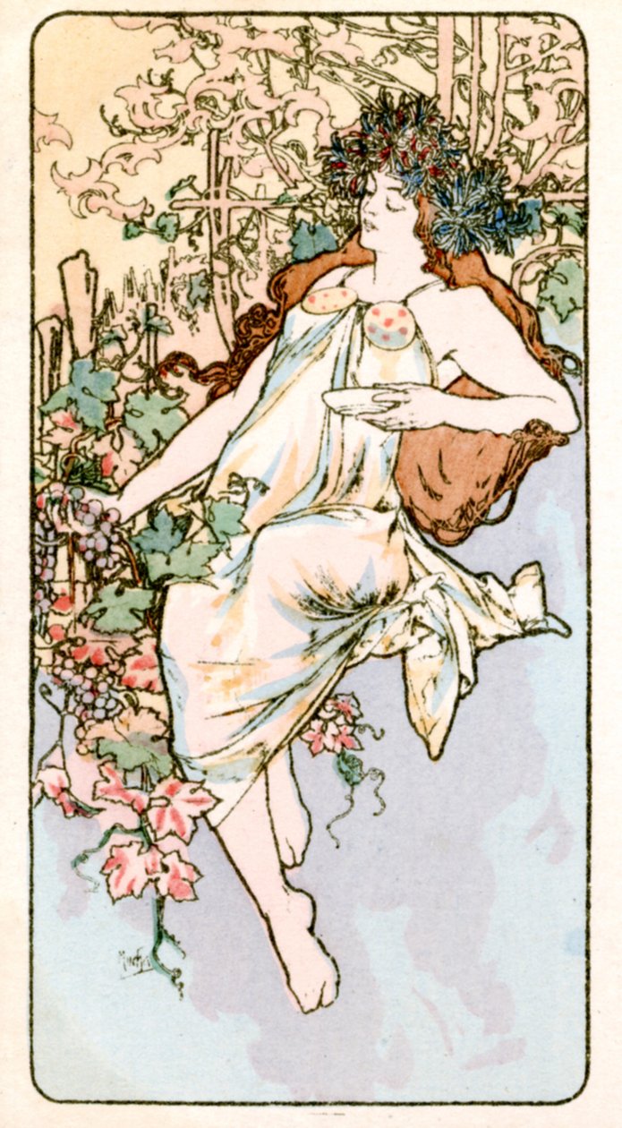 Autumn by Alphonse Mucha