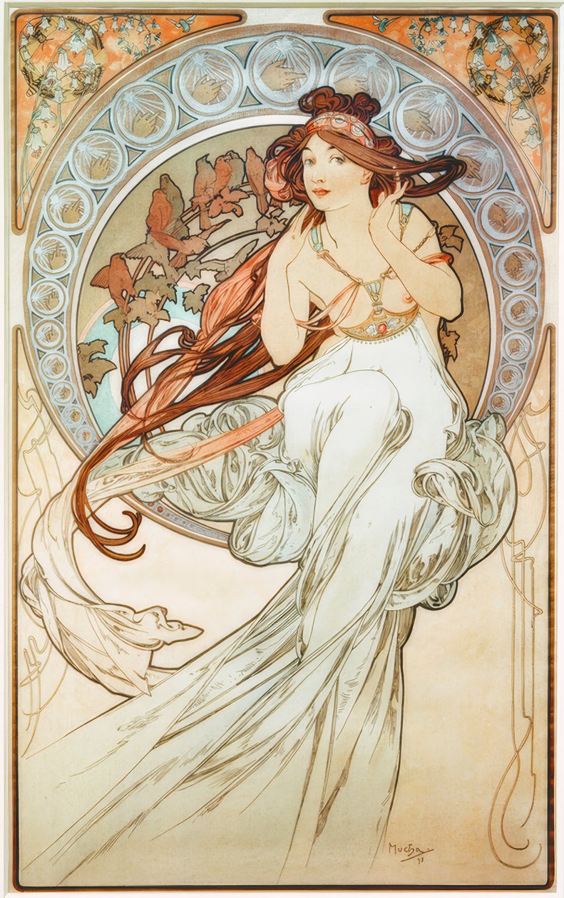 The Music by Alphonse Mucha