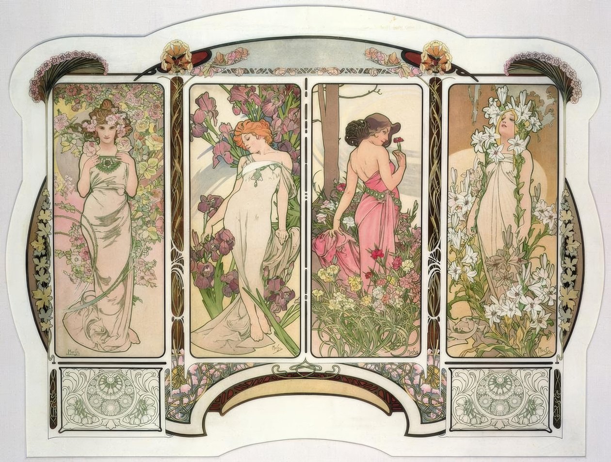 The Flowers by Alphonse Mucha