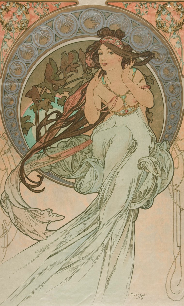 Music from The Arts, 1898 by Alphonse Mucha