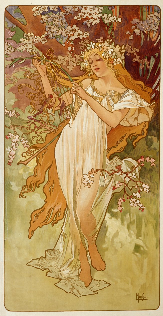 Spring, 1896 by Alphonse Mucha