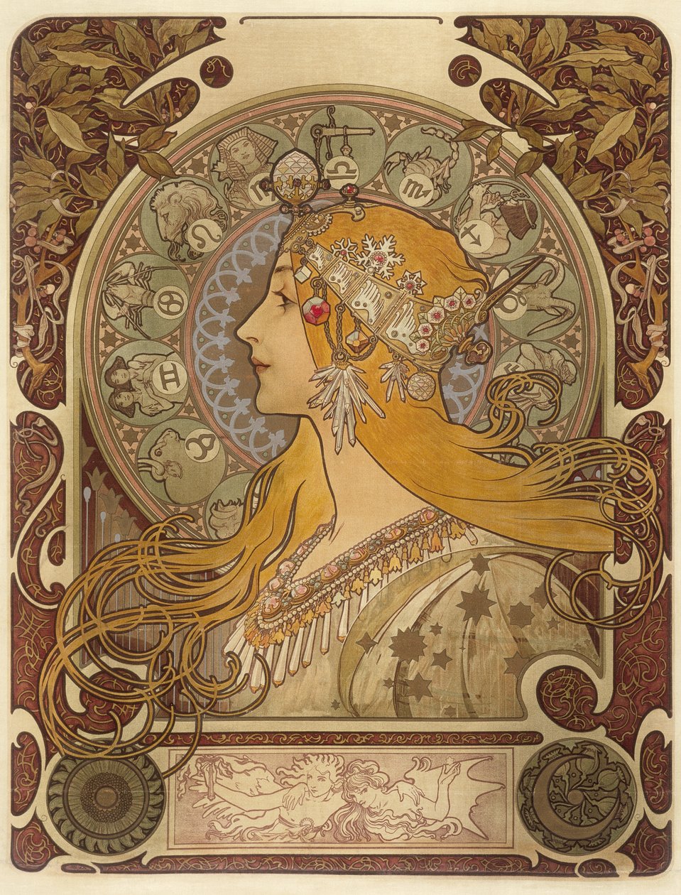 Zodiac, 1896 by Alphonse Mucha