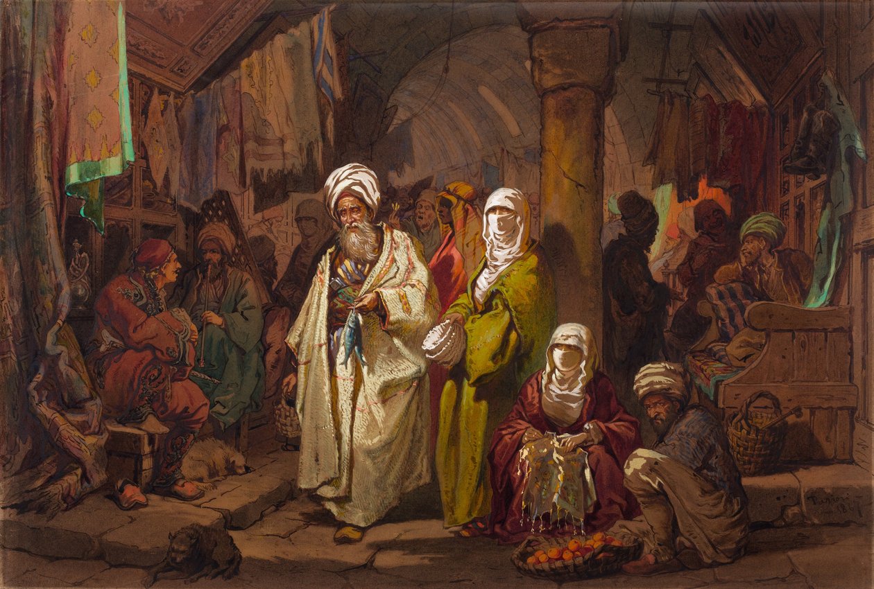 The Grand Bazaar by Amadeo Preziosi