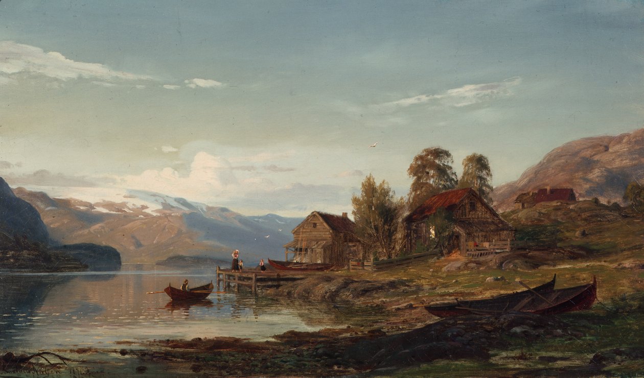 By the Fjord by Amaldus Nielsen