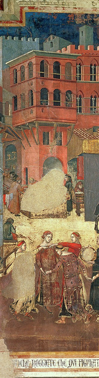 Good Government in the City, 1338-40 (detail) by Ambrogio Lorenzetti