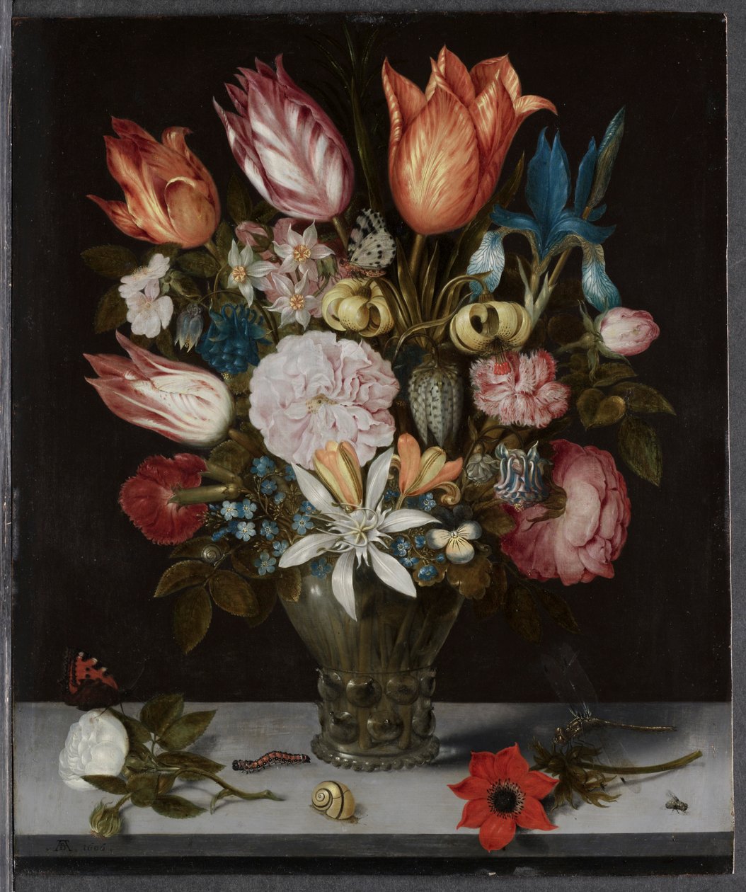 Flowers in a Glass by Ambrosius Bosschaert