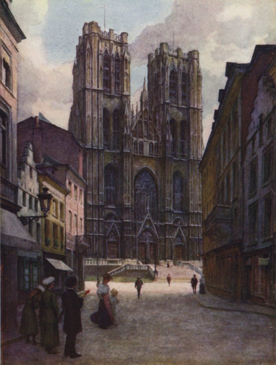 The Cathedral of Ste Gudule, Brussels by after Amedee Forestier