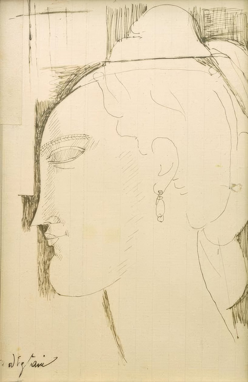 Head of a Woman by Amedeo Modigliani