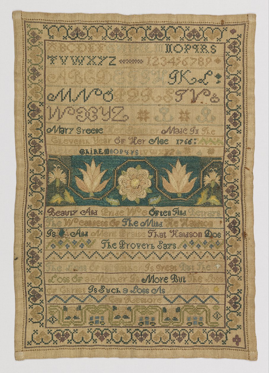 Sampler by American Mary Greene