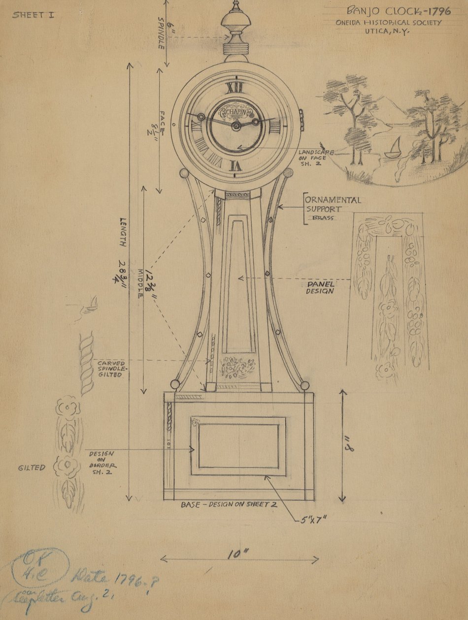 Banjo Clock by American 20th Century