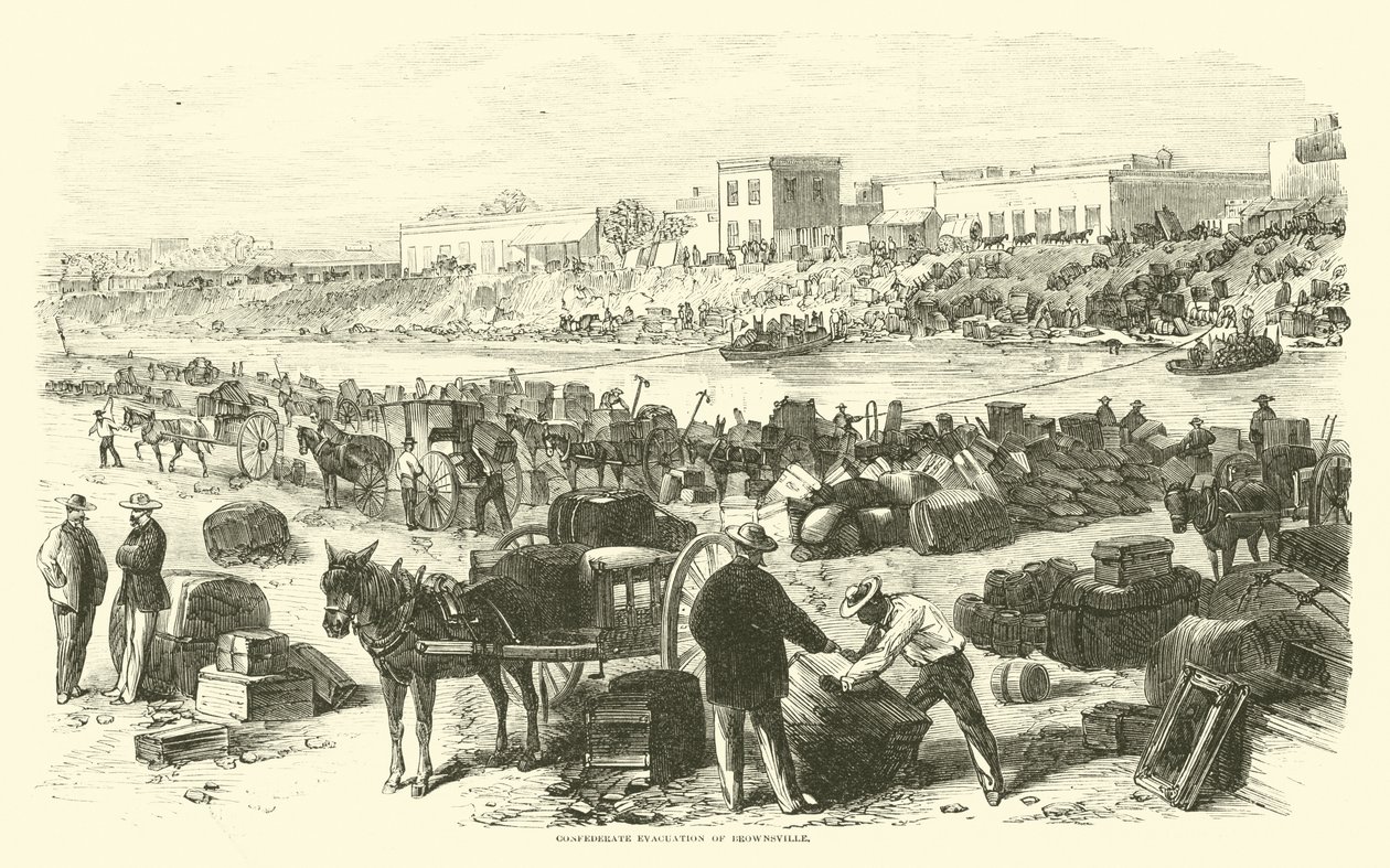 Confederate Evacuation of Brownsville, November 1863 by American School