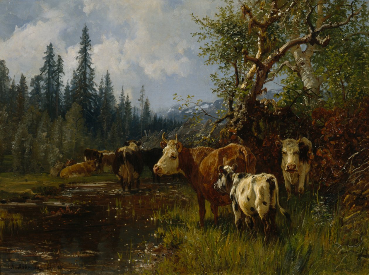 Cows by the Lake by Anders Askevold