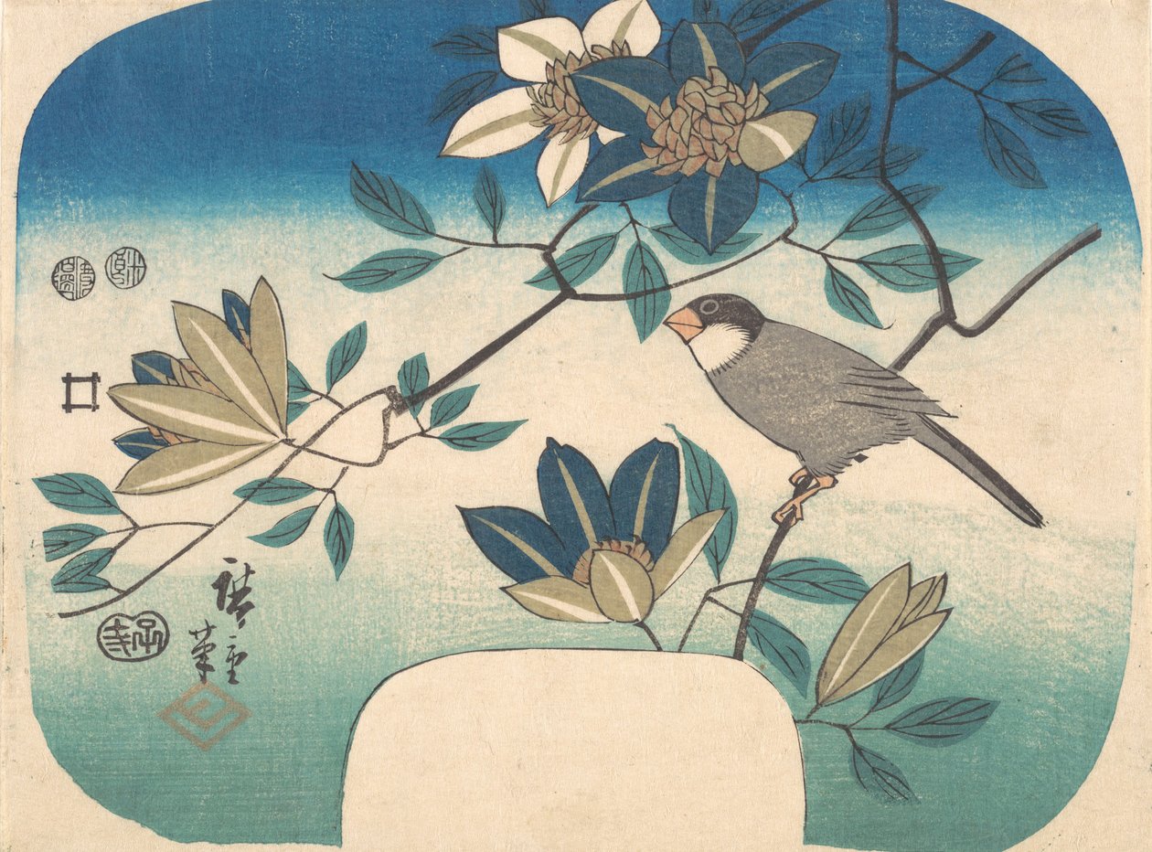 Clematis and Bird by Ando Hiroshige