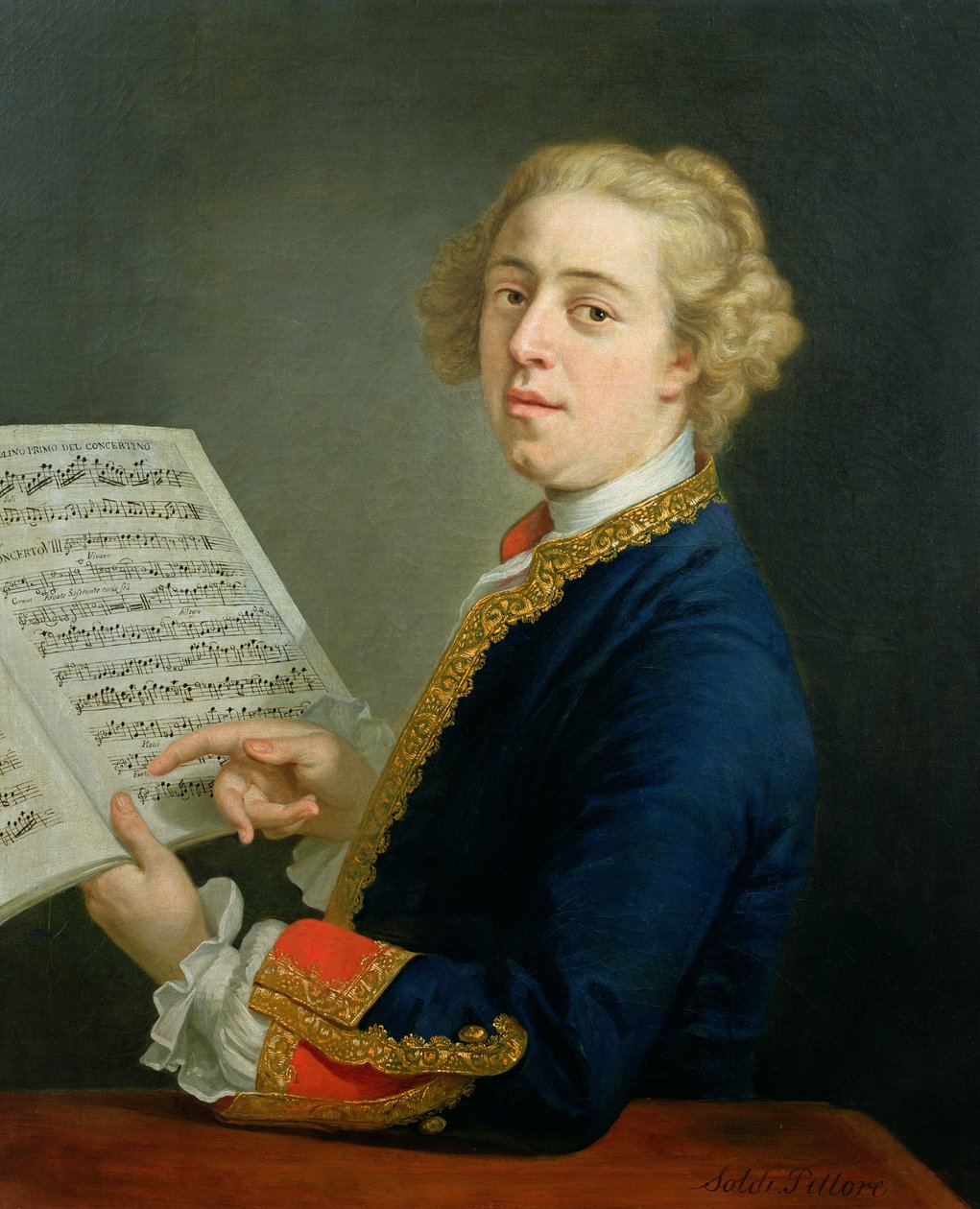 Portrait of Francesco Geminiani (1687-1762), Italian violinist by Andrea Soldi