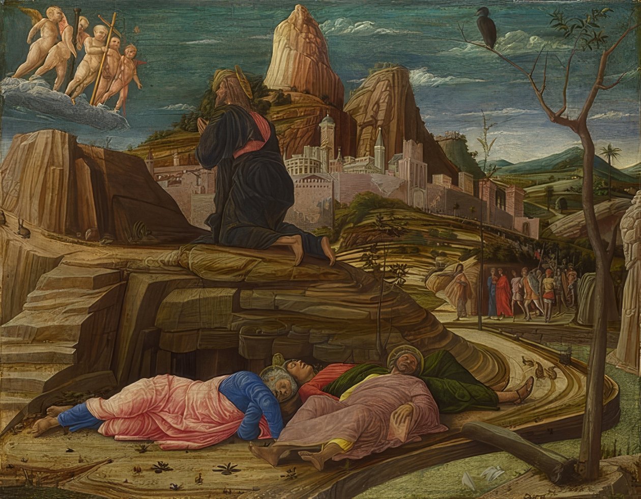 Christ on the Mount of Olives. Around 1458-60 by Andrea Mantegna