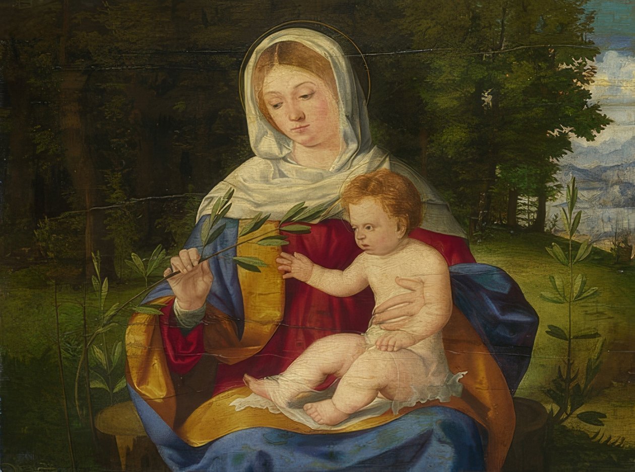 Madonna and Child with Olive Branch by Andrea Previtali