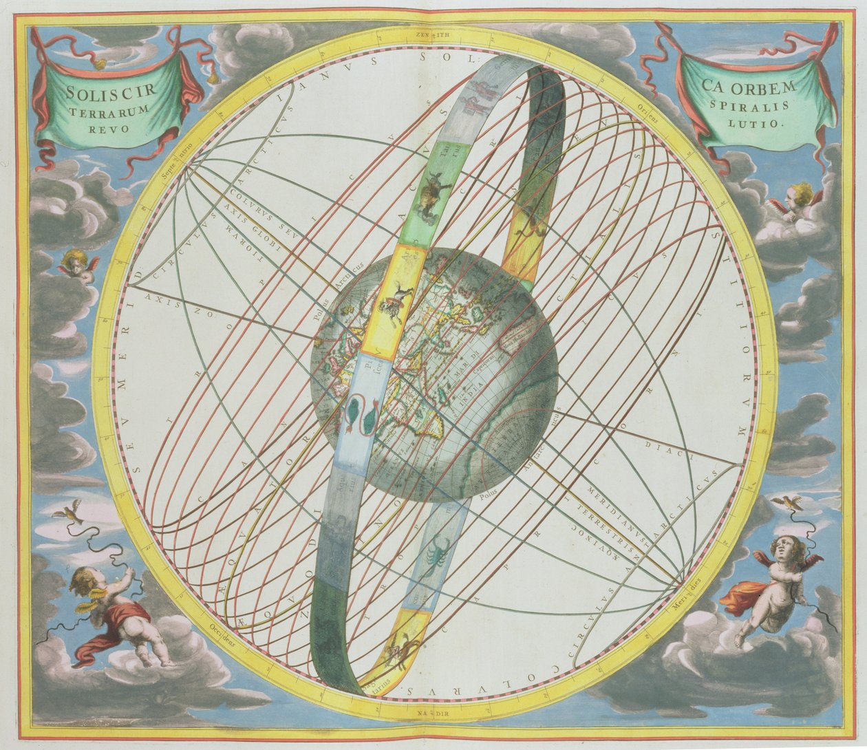 Map Charting the Orbit of the Moon around the Earth, from 