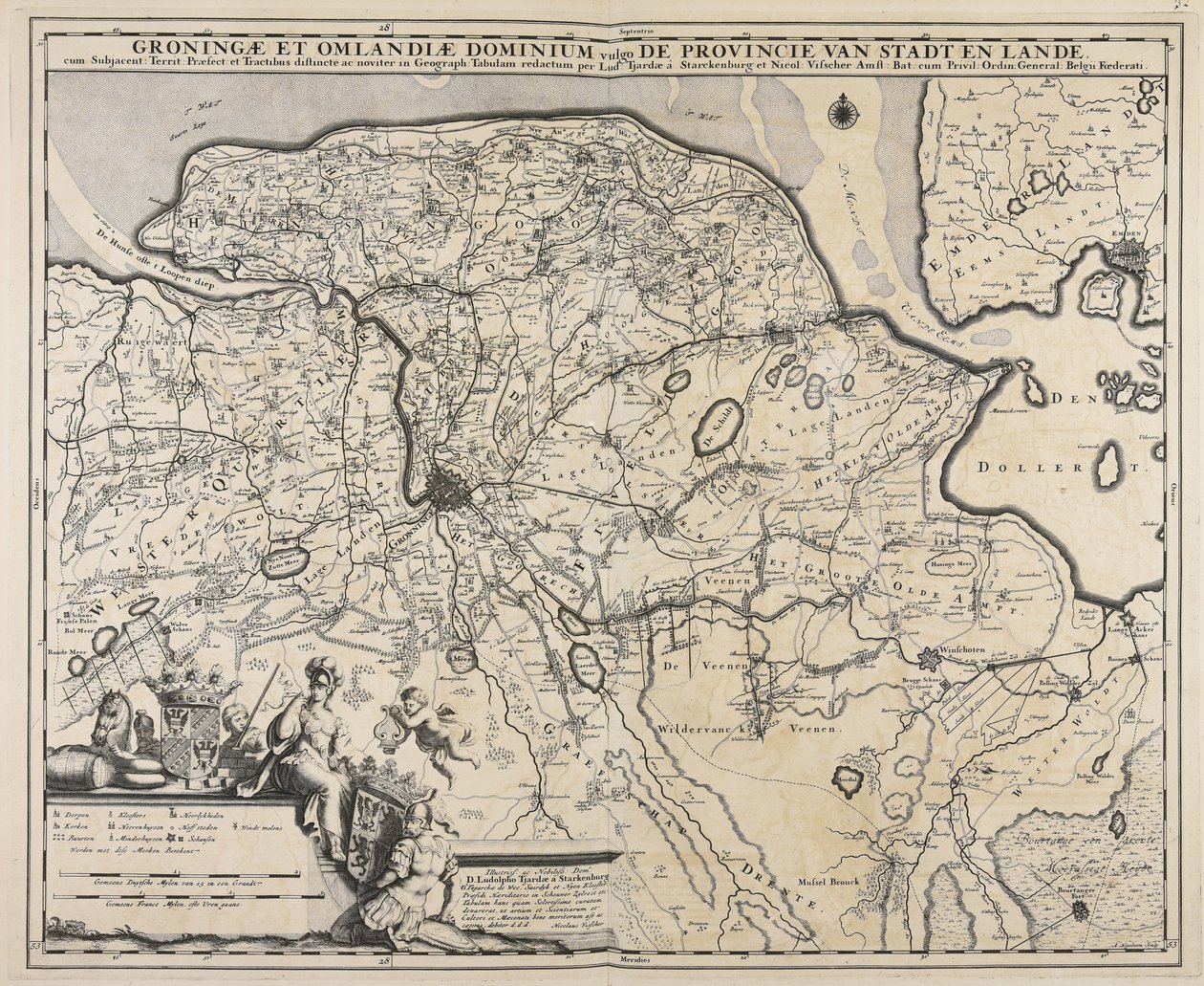 Groningae et Omlandiae Dominium (Province of City and Land) by Andries Hogeboom