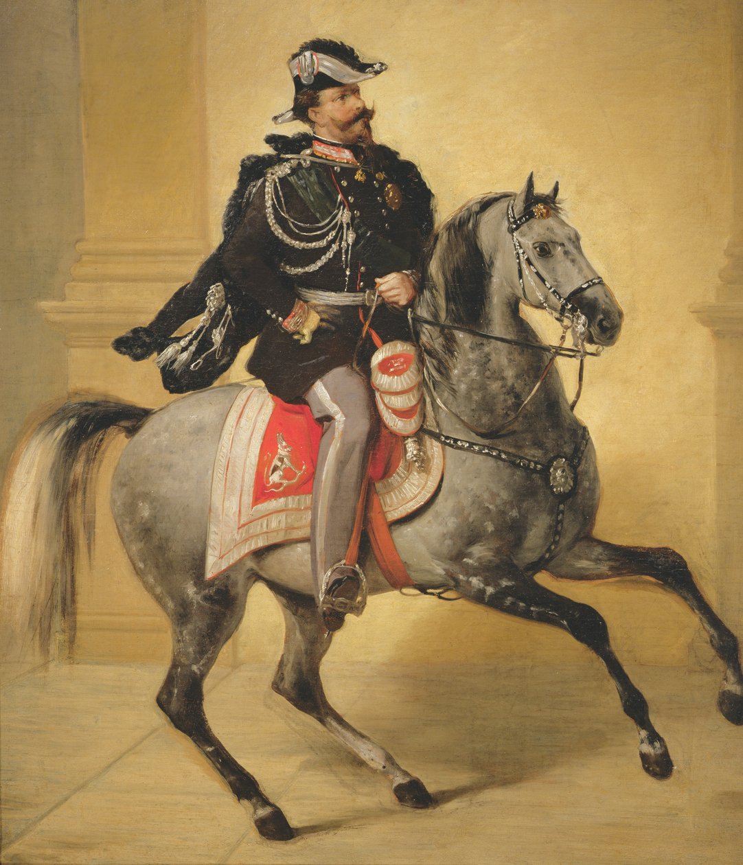 Equestrian Portrait of Victor Emmanuel II of Italy by Angelo Inganni