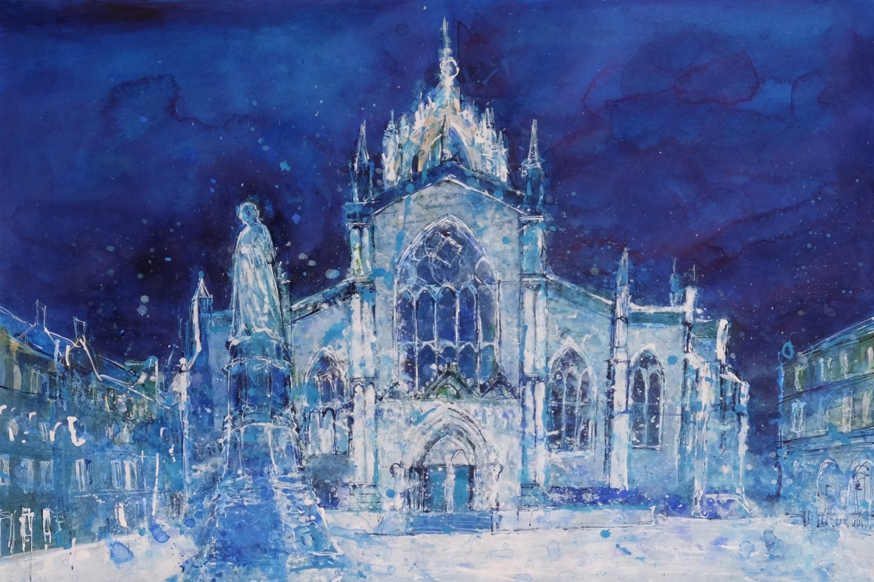 St Giles at Night by Ann Oram