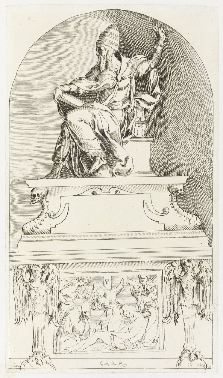 Study for the Tomb of Pope Clement VII, After Baccio (Bartolommeo) Bandinelli by Anne Claude Philippe de Caylus