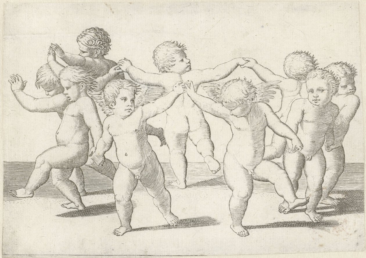 Dancing putti by Anonymous