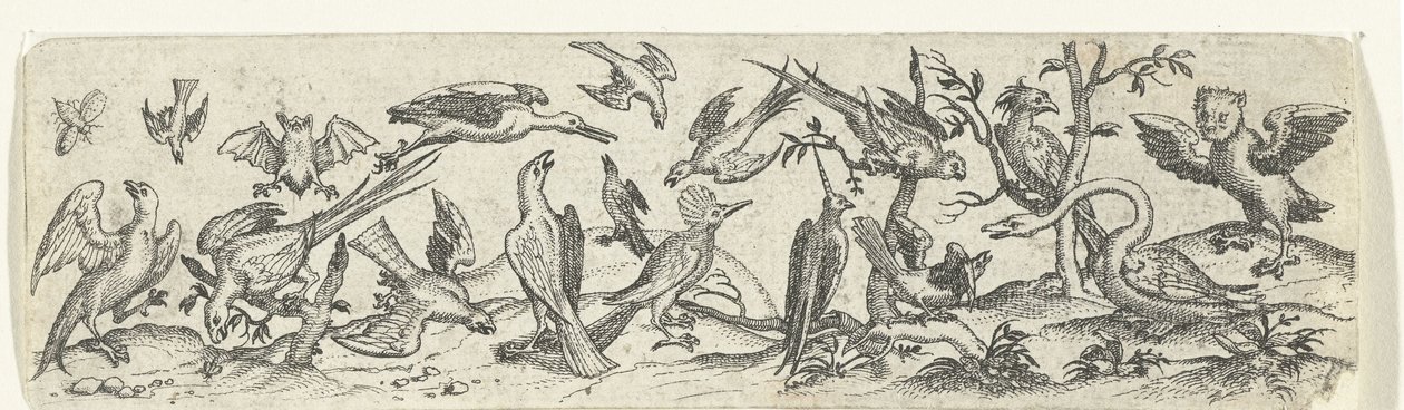 Frieze with Birds, Including Goose and Bat by Anonymous